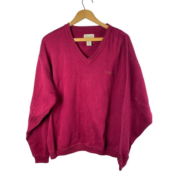 OU Sooners Sweater Medium Mens Red Knit Cutter & Buck Pullover Oklahoma - Picture 2 of 4